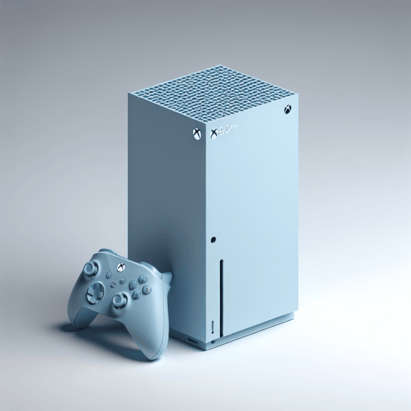 consola de videojuegos xbox series x de color azul claro
