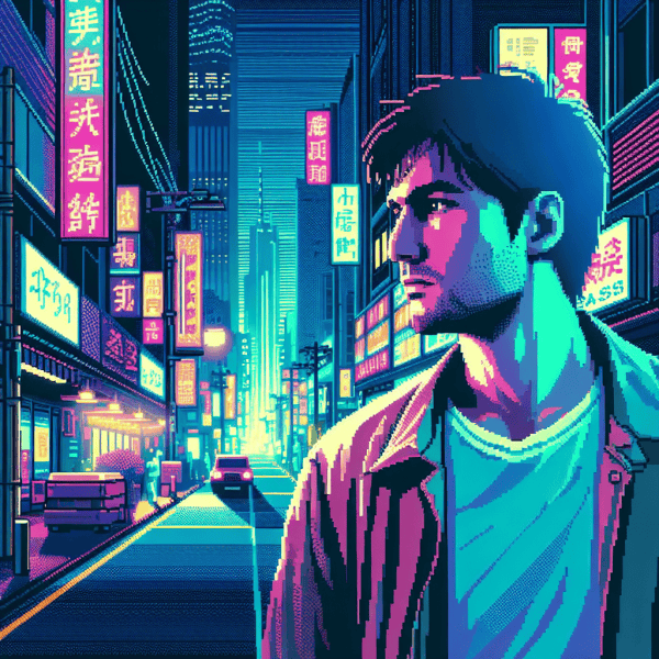 guy walking with a very reallist GTA VC graphic style